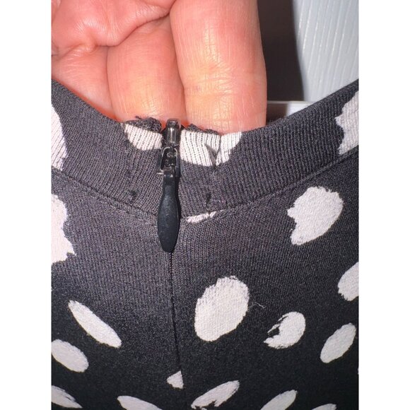 Masai Nabala Jumpsuit Black White Polka Dot Midi L Wide Leg Stretch Pant Modest - Picture 9 of 9